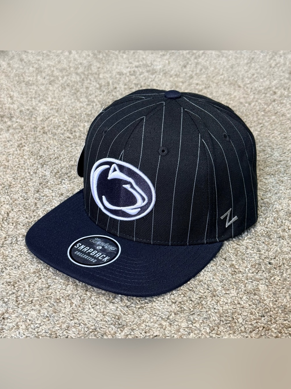 New Zephyr NCAA Penn State Flat Bill Z11 Retro Pinstripe adjustable snapback hat